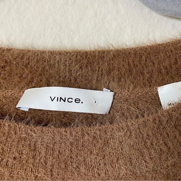 Vince Brown Pullover Sweater Crew Neck Size S - Picture 11 of 12